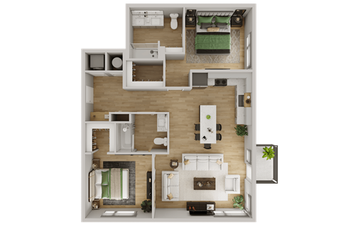 a floor plan of a house with a bedroom and a living room